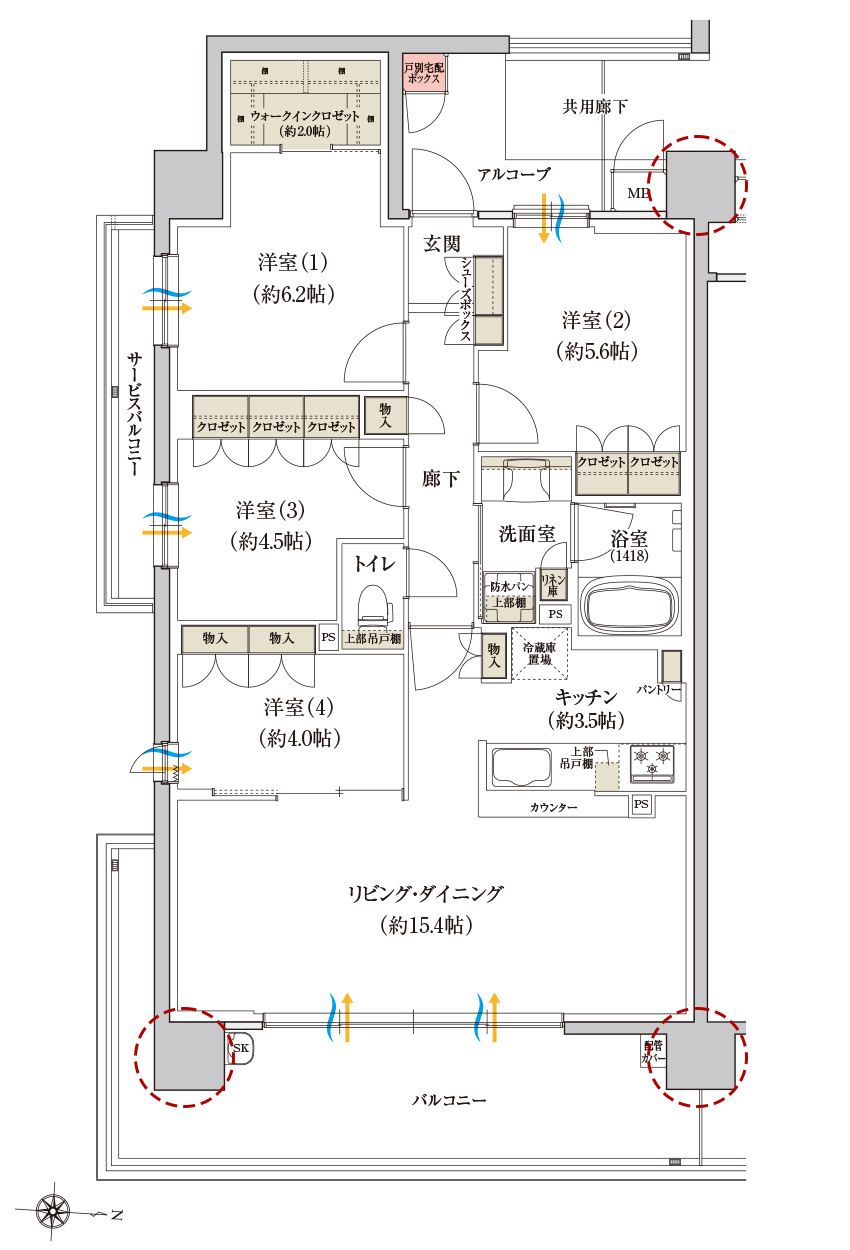 Aタイプの間取り画像、間取り図