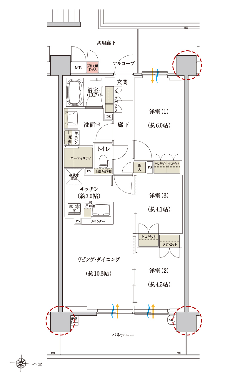 Gタイプの間取り画像、間取り図